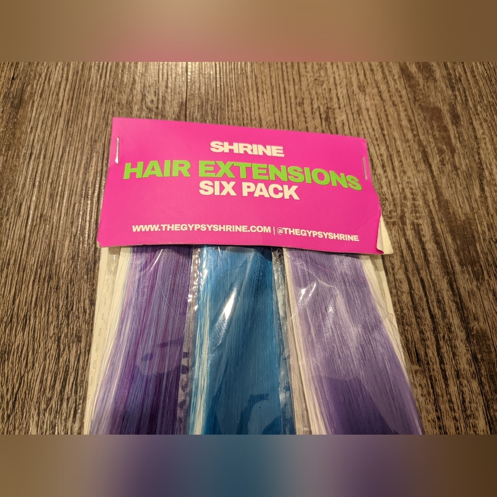Festival/Carnival Clipin Synthetic Hair Extensions 20" Blue and Purple